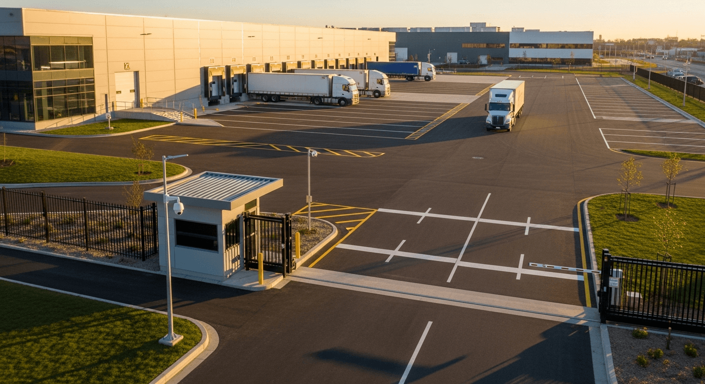Modern truck yard with PhotoFence™ camera system